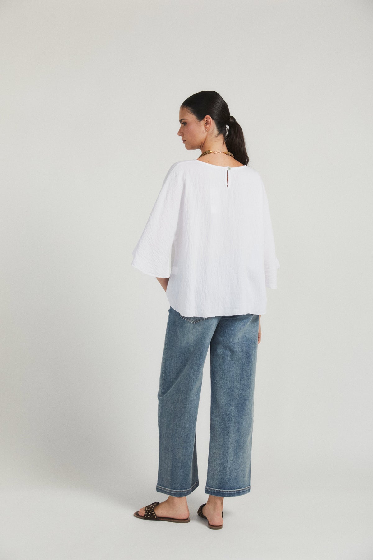 Blusa manga campana blanco